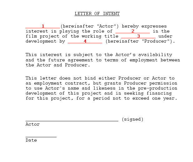 Sample Of Letter Of Intention from filmschoolonline.com